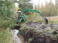 Utgrävning med jord- och skogsbruksmaskin